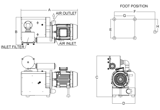 PCX405 Dimensions (Inches)